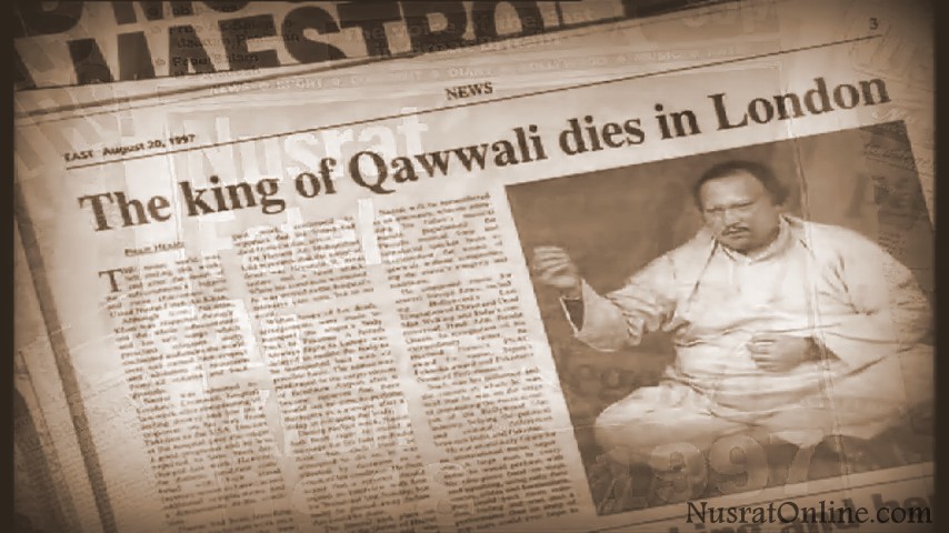 Nusrat Fateh Ali Khan’s Death Report in Newspaper -2