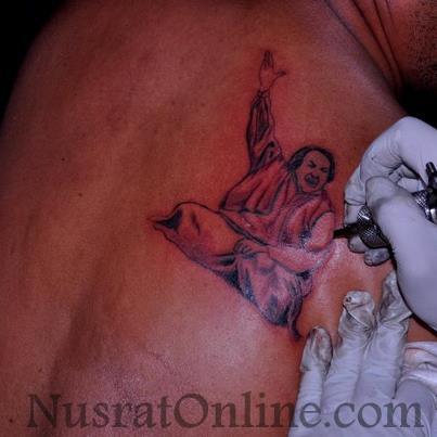 Nusrat Fateh Ali Khan's Tattoo on a Punjabi Fan
